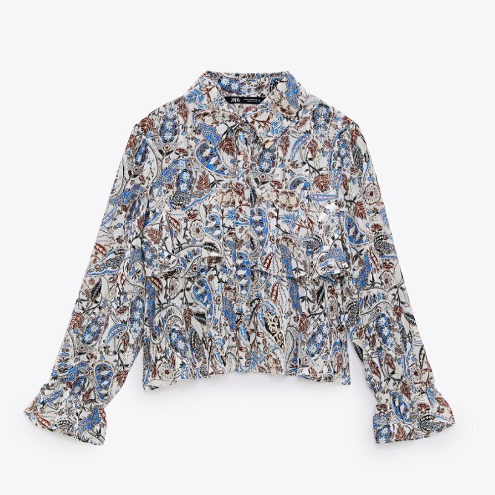 Zara Paisley button front blouse - Picture 3 of 6